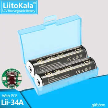 1-16 бр LiitoKala Lii-34A 3,7 В 18650 3400 mah акумулаторна батерия със защитата на печатни платки, подходящи за модели на самолети БЛА и т.н. + кутия