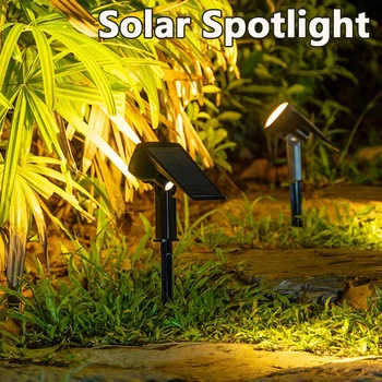1 бр. 7LED-лампа за слънчева батерия, регулируема слънчев прожектор, вградени в земята, IP65, водоустойчив озеленяване, с монтиран на стената лампа, външно осветление