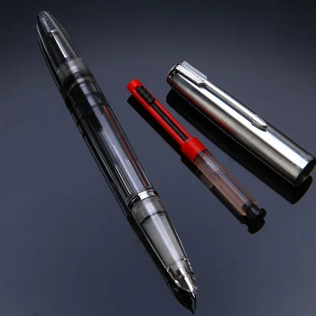 1 бр. писалка 601 Новата писалка 601 вакуум помпа прозрачна перьевая писалка с тънък връх за писане
