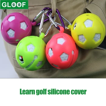 1 бр. силиконов титуляр за топка за голф, държач за защита на една топка с алуминиеви плетене на една кука