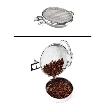 1 бр. удобен набор от инструменти за печене на кафе с тегло 0,5 килограм, преносим за домашно инструмент за печене на кафе от неръждаема стомана, удобен (сгъваема)