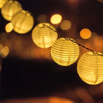10 Led Фенер Топката Струнен Светлина Открит Водоустойчив Вътрешен Двор Струнни Светлини Слънчева Венец Коледни Светлини