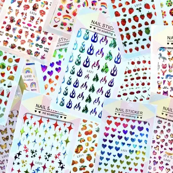 10 бр. лазерни стикери за нокти с пеперудата и пламъка, декорации за нокти, 3D-арт, аксесоари за нокти, стикер, аксесоари за нокти, детайли за нокти