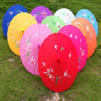 (10 парчета) Цветя танц подпори чадър детски чадър китайски древен етап чадър Древен класически