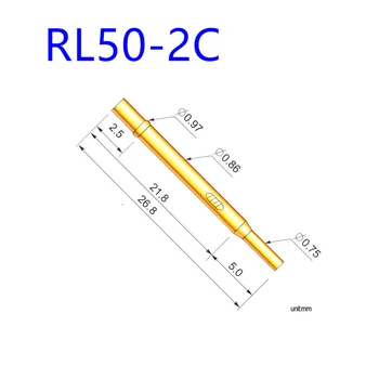 100 бр. /опаковане. RL50-2C Тест игольчатая кран, външен диаметър 0,86 мм, общата дължина на 26,8 мм, седалка за игла