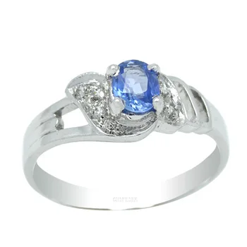 100% Естествена пръстен със син сапфир за годеж, 4 мм * 5 мм, сребърен пръстен с истински сапфир бижута от сребро 925 проба със сапфир