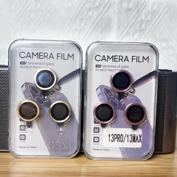 100шт 3D Защитно Фолио за Обектива на Камерата с Пълно Покритие за iPhone 11 12 PRO MAX Аксесоари Прозрачна Камера Закалено Метален Пръстен на Кутията