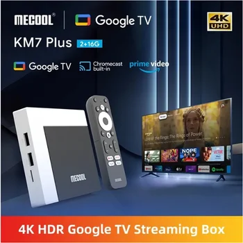 10ШТ MECOOL KM7 Plus TV Box Android 11 Netflix 4k Google Certified 2 GB DDR4 16 GB на 100 М LAN Интернет S905Y4 AV1 Домашен мултимедиен плейър