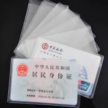 10шт PVC прозрачен притежателя на кредитната карта защитава документ за самоличност, визитка, калъф за шофьорска книжка, защитни капаци