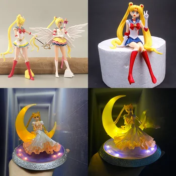 13-23 см Sailor Moon Аниме Периферни Бижута Ръчна изработка Tsukino Usagi Модел Кукли Творчески Сладки Настолни Автомобилни Украса на Подарък