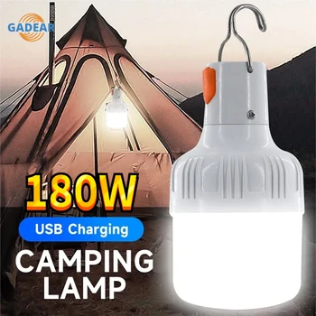 180 W/80 W преносима лампа за палатка акумулаторен фенер барбекю кемпинговая лампа външна лампа USB LED аварийно осветление за двора на верандата градина