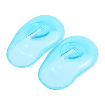 2 бр., салонная боя за коса, прозрачно-синьо силиконов калъф за ушите, защитни слушалки за фризьорски салон, защитаващи ушите от оцветяването