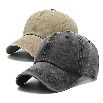 2 опаковки измити ковбойской бейзболни шапки цветна светлинна плоча корейската версия проста куполна шапка однотонная спортна шапка солнцезащитная