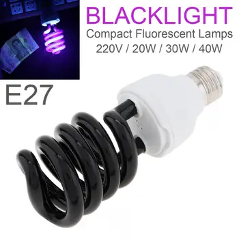 20/30/40 W E27 Ултравиолетова UV-лампа Черна светлина 365 нм Ферма светлини флуоресцентно откриване Капан светлина