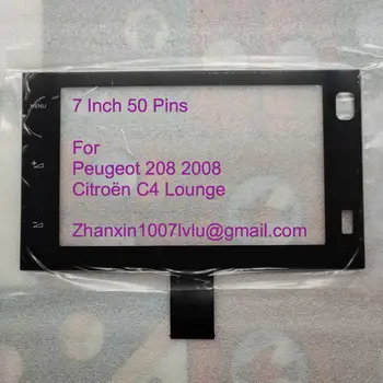 20 БР 7-инчов 50-пинов сензорен екран PVC дигитайзер за Peugeot 208 2008 Ситроен C4 Lounge кола DVD-радио плейър GPS навигация
