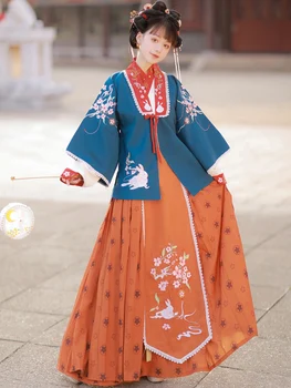 2022 есента на нов източен супериорна костюм от епохата на Мин ханфу с дантели и бродерии, китайското принцеса рокля за cosplay феи за момичетата