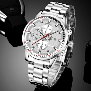 2022 Луксозни мъжки модерен часовник, мъжки бизнес ежедневни часовници с календар мъжки кварцов часовник от неръждаема стомана, relogio masculino