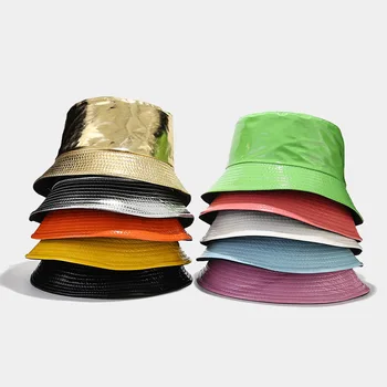2023 Двустранен шапка-кофа от изкуствена кожа, риболовна шапка, градинска мода, ежедневни летни шапки за жени, панама, мъжки рибарски шапки gorro