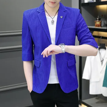 2023 мъжки нова корейска приталенная яке с къс ръкав