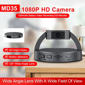 2023 Нова Настолна Помещение MD35 Mini Body Cam със завъртане на 180 Градуса, Домашни и Кръгли Улични Камери, Dvr Камера Type-C към USB