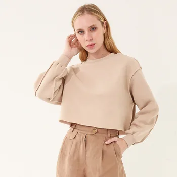 2023 Нови есенно-зимни дамски къси свитшоты с дълъг ръкав, модерни ежедневни дамски пуловери, палта