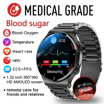 2023 Ново лазерно лечение, умни часовници с три скорости, мъжки смарт часовници за ЕКГ, PPG, сърдечната честота, проследяване на нивата на кръвната захар, умни часовници за Huawei, Xiaomi