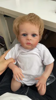 22-инчовата мека кукла с преродени реалистични коса Oskar Буден Бебе, вече боядисана, готова кукла за детски подарък