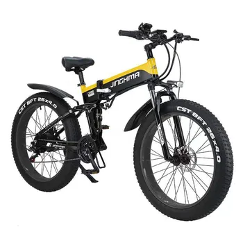 26-инчов литиева батерия Fat Tire Електрически велосипед Предната и задната част на амортизация Сгъване система за помощ с променлива скорост в планините