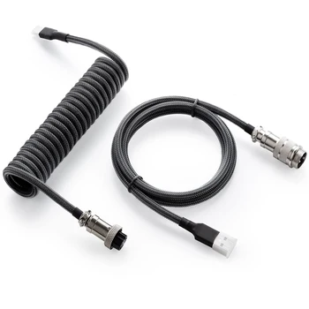 3 м механичен кабел за клавиатура USB-C към USB A тънък тип, подвижна метална aviator, обичай навити USB кабел C за игри клавиатура