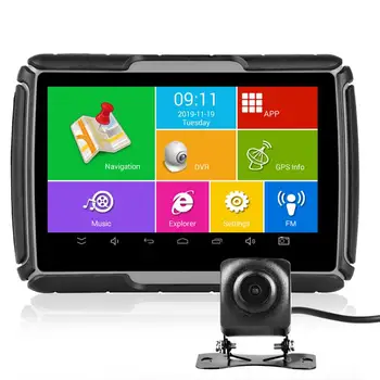 4,3 инча IPX7 Водоустойчив Android 4.4.2 720 P видеозаснемане GPS навигатор Мотоциклет видеорекордер навигация