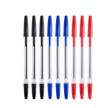50 бр./лот, проста химикалка химикалка, червено, синьо, черно мастило, двигателят е с мазителна дръжка, 0,7 мм, атомни дръжки за писма, канцеларски материали