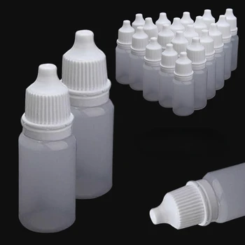 50шт 10 мл празни пластмасови бутилки с капкомер за извличане на течност за грижа за очите Проба капкомер за очи Бутилка за еднократна употреба