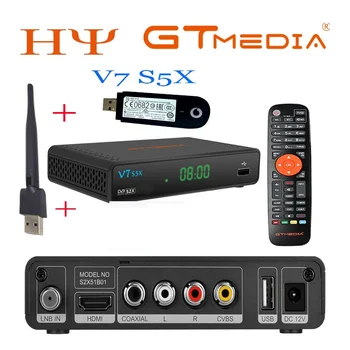 50ШТ GTMEDIA V7 S5X DVB-S2 HD PowerVu Сателитен приемник DVB-S/S2/S2X AVS + VCM/ACM V7 s5x HD V7S5X ТЕЛЕПРИСТАВКА