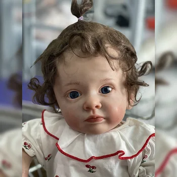 58 см кукла-реборн Tutti за малки момичета с вкоренените коса Genesis Боя Висококачествена 3D кожа Многопластова живопис видима виена