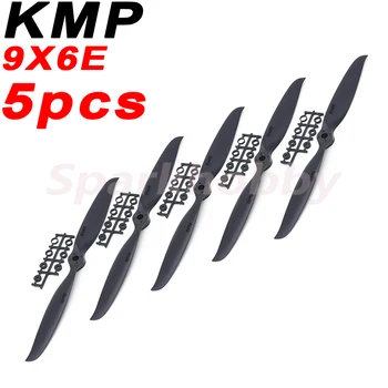 5ШТ KMP 9x6E 2-лопастный черна перка с лопастным пръстен ефективен електрически перка за подробности самолети с неподвижно крило RC