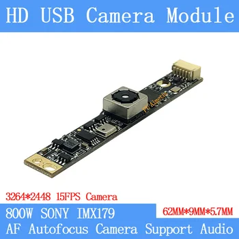 800 W SONY IMX179 Автофокус с автофокусировкой UVC Plug и Play MJPEG 15 кадъра в секунда, USB Модул Камера HD Linux Поддръжка за Windows аудио