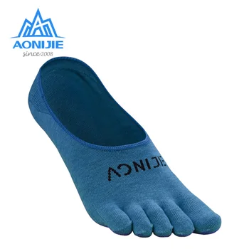 AONIJIE E4803 Един Чифт Спортни Невидими Чорапи С Пет пръста, без хлъзгане Чорапи С Дълбоко деколте, Чорапи-Втулки За Маратон, Маратонки За Бягане Бос