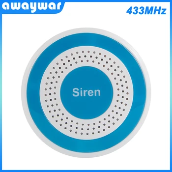 Awaywar 433 Mhz Безжична сирена Звук и светлина автономна сирена 100 db за домашна охранителна система звукова сигнализация САМ Kit
