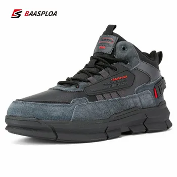 Baasploa/зимно мъжко кожено удобен памучен обувки, непромокаеми топли улични маратонки, нескользящая износостойкая обувки