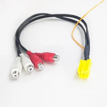 Biurlink MINI ISO 6Pin Out 4-канален кабел RCA кабел 4RCA линия за Peugeot, Volkswagen, Ford Skoda в VDO Бекер