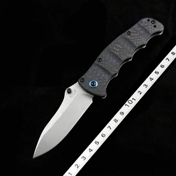 BM 484 тактически сгъваем нож M390 нож за измиване на камъни, дръжката е от въглеродни влакна, безопасни джобни ножове за оцеляване в дивата природа