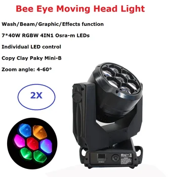 Clay Paky Bee Eye 7X10 W RGBW 4В1 LED движеща Се Глава Лампа Плюс Увеличение Плюс Ефект Измиване на Лъча Нощен Клуб с DJ Парти Сватбена С Лампа