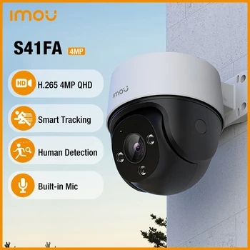 Dahua Imou S41FA PoE 4MP PTZ Външна IP66 За откриване на човек H. 265 Умна Цветна Камера за Нощно Виждане Smart Tracking Вграден микрофон IP Камера
