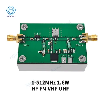 DC 12V 1PC RF широколентов FM усилвател 1-512 Mhz 1,6 W HF FM, VHF UHF RF усилвател