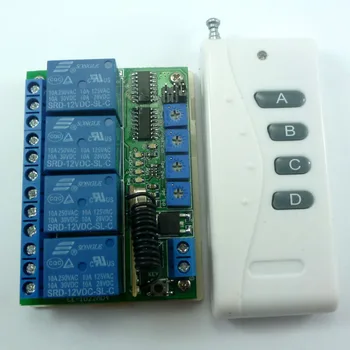 DC12V 4 в 1 самоблокирующаяся забавяне на заключване, 4-канален превключвател за дистанционно управление на RF безжичен предавател приемник Научите