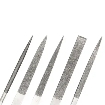 Diamond файл, 5 бр., комплекти многофункционални игла форма напильников от здрава стомана за обработка на формуляри бижута от метал, дърво, стъкло, инструмент 