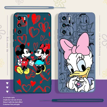 Disney Minnie Daisy за Huawei P 50 40 30 20 Smart 2021 2019 Lite Pro Plus Течна въже мек силиконов калъф за вашия телефон
