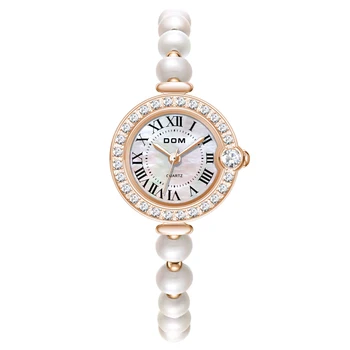 DOM нови луксозни дамски часовник-гривна, модерни ежедневни кварцови часовници, дамски подарък за рожден ден