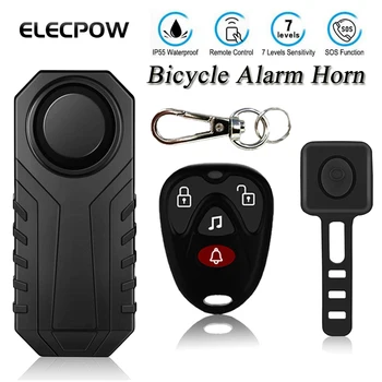 Elecpow Безжична велосипедна алармена система с дистанционно управление, водоустойчив електрически мотоциклет, скутер, велосипед, защита от кражба, аларма