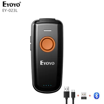 EYOYO EY-023L Мини 1D Безжичен баркод Скенер Преносим 3-в-1 Bluetooth и 2,4 G и USB Жична Четец баркод QR 1D за извършване на опис